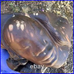 Vintage Raw Carved Wood Lady Figure sculpture Beautiful READ DESC