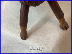 Vintage Root Burl Wood Carving Horned Animal Spirit Folk Art Sculpture Rustic PN