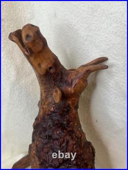 Vintage Root Burl Wood Carving Horned Animal Spirit Folk Art Sculpture Rustic PN