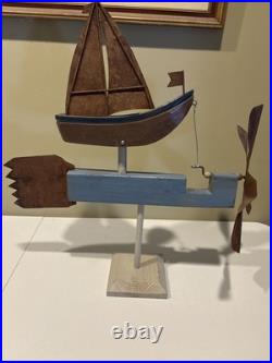 Vintage Sailing Whirligig Works Great Vintage Sailing Whirligig Works Great