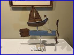 Vintage Sailing Whirligig Works Great Vintage Sailing Whirligig Works Great