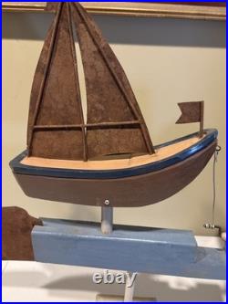 Vintage Sailing Whirligig Works Great Vintage Sailing Whirligig Works Great