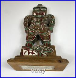 Vintage Signed Sam Williams Carved Wood Medicine Man Totem Sculpture