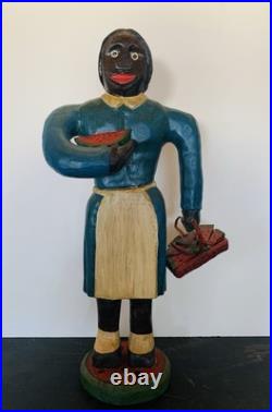 Vintage Southern Wood Black FOLK ART Hand Carved Woman, 18 High Vintage Southern Wood Black FOLK ART Hand Carved Woman, 18 High
