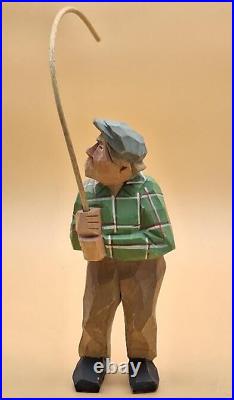 Vintage Sven Gunnarsson Swedish Wood Carving Fisherman