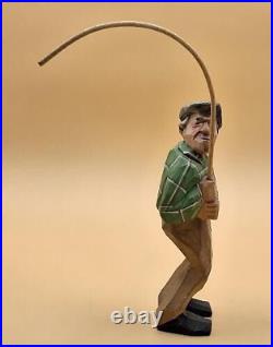 Vintage Sven Gunnarsson Swedish Wood Carving Fisherman