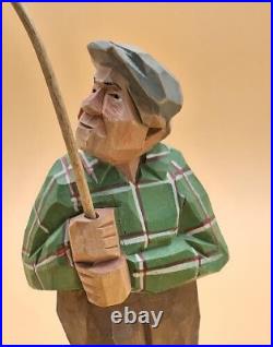 Vintage Sven Gunnarsson Swedish Wood Carving Fisherman