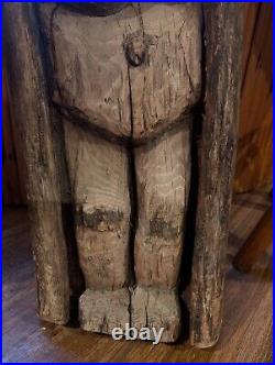 Vintage TIKI Bar Hawaiian Polynesian Wood Sculpture Statue, 1950s Totem Pole