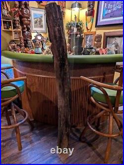 Vintage TIKI Bar Hawaiian Polynesian Wood Sculpture Statue, 1950s Totem Pole