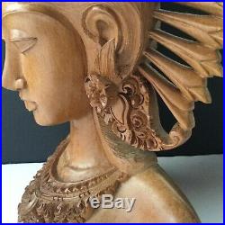 Vintage Tantra Gallery Bali Wood Carving Sculpture Bust Figure Large Ornate