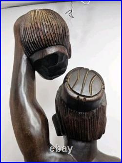 Vintage Tribal Headhunter Carved Wood Sculpture Severed Head in Hand 42 Tall Vintage Tribal Headhunter Carved Wood Sculpture Severed Head in Hand 42 Tall