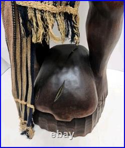 Vintage Tribal Headhunter Carved Wood Sculpture Severed Head in Hand 42 Tall Vintage Tribal Headhunter Carved Wood Sculpture Severed Head in Hand 42 Tall