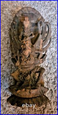 Vintage Vishnu Balinese Wood Art Sculpture Carving Signed Nyoman Seter Figure Vintage Vishnu Balinese Wood Art Sculpture Carving Signed Nyoman Seter Figure