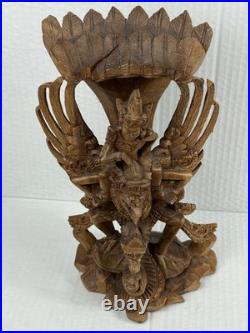 Vintage Vishnu Garuda On Naga Indonesian Wood Carving Rare 10 Art Statue