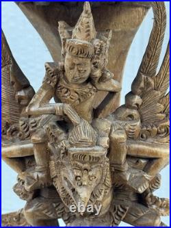 Vintage Vishnu Garuda On Naga Indonesian Wood Carving Rare 10 Art Statue