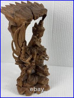 Vintage Vishnu Garuda On Naga Indonesian Wood Carving Rare 10 Art Statue