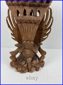 Vintage Vishnu Garuda On Naga Indonesian Wood Carving Rare 10 Art Statue