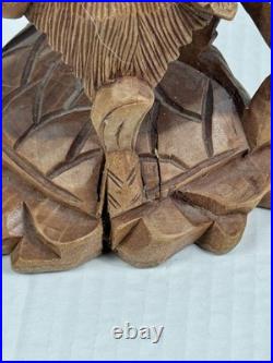 Vintage Vishnu Garuda On Naga Indonesian Wood Carving Rare 10 Art Statue