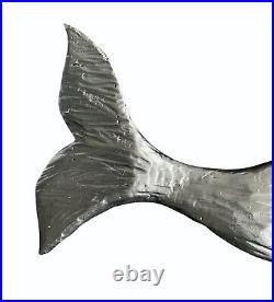 Vintage Whale Wood Carving Wall Mount Sculpture Plaque Hand Carved Folk Art