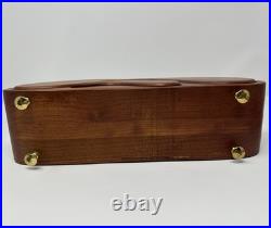 Vintage Wood Carved MCM Sculpture Wave Tsunami Modernist Trinket Jewelry Box