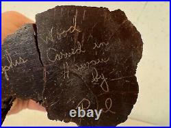 Vintage Wood Carved in Hawaii by Paul of Woman's Face Pemphis