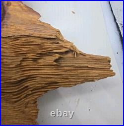 Vintage Wood Carving Figure Old Man Tree Spirit Face SAR folk art 21 (59)