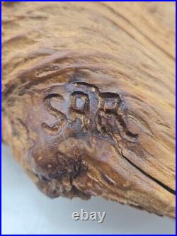 Vintage Wood Carving Figure Old Man Tree Spirit Face SAR folk art 21 (59)