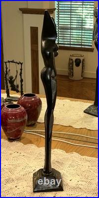 Vintage Wood Carving Sculpture 22 Inches Tall With Some Wear & Aging Unsigned