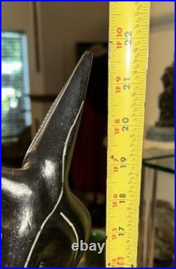 Vintage Wood Carving Sculpture 22 Inches Tall With Some Wear & Aging Unsigned