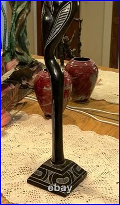 Vintage Wood Carving Sculpture 22 Inches Tall With Some Wear & Aging Unsigned