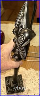Vintage Wood Carving Sculpture 22 Inches Tall With Some Wear & Aging Unsigned
