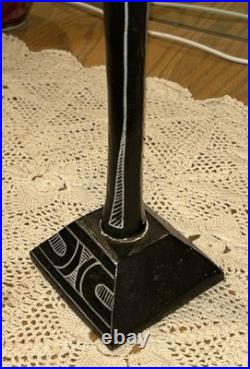 Vintage Wood Carving Sculpture 22 Inches Tall With Some Wear & Aging Unsigned