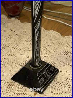 Vintage Wood Carving Sculpture 22 Inches Tall With Some Wear & Aging Unsigned