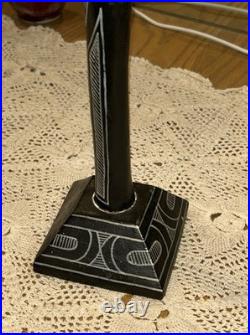 Vintage Wood Carving Sculpture 22 Inches Tall With Some Wear & Aging Unsigned