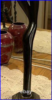 Vintage Wood Carving Sculpture 22 Inches Tall With Some Wear & Aging Unsigned