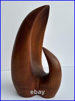 Vintage Wood Carving Sculpture Abstract Modernism Jogn Gaeddert 14 Inches Listed