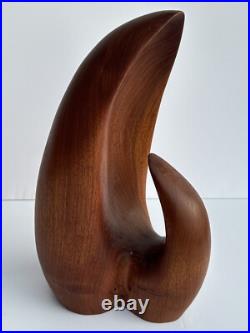 Vintage Wood Carving Sculpture Abstract Modernism Jogn Gaeddert 14 Inches Listed