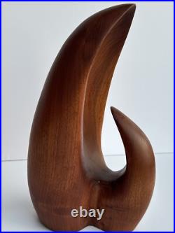 Vintage Wood Carving Sculpture Abstract Modernism Jogn Gaeddert 14 Inches Listed