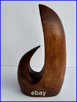 Vintage Wood Carving Sculpture Abstract Modernism Jogn Gaeddert 14 Inches Listed