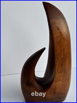 Vintage Wood Carving Sculpture Abstract Modernism Jogn Gaeddert 14 Inches Listed