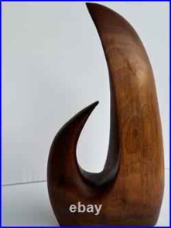 Vintage Wood Carving Sculpture Abstract Modernism Jogn Gaeddert 14 Inches Listed