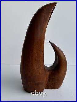 Vintage Wood Carving Sculpture Abstract Modernism Jogn Gaeddert 14 Inches Listed