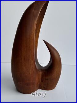 Vintage Wood Carving Sculpture Abstract Modernism Jogn Gaeddert 14 Inches Listed