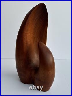 Vintage Wood Carving Sculpture Abstract Modernism Jogn Gaeddert 14 Inches Listed