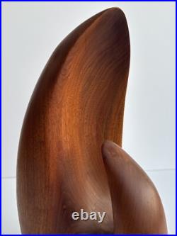 Vintage Wood Carving Sculpture Abstract Modernism Jogn Gaeddert 14 Inches Listed