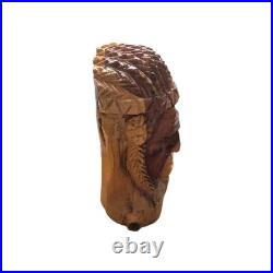 Vintage Wood Carving Sculpture Indian Man 25