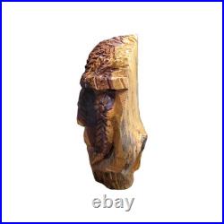 Vintage Wood Carving Sculpture Indian Man 25