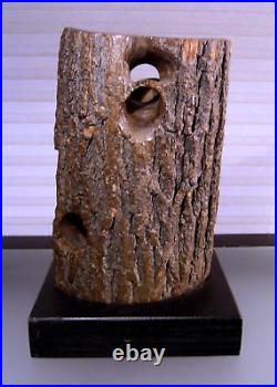 Vintage Wood Sculpture Abstract Art Figure Face