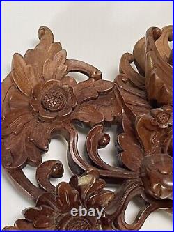 Vintage Wood Sculpture Carving Large Asian Bali Iconic Wall Hanging Statue 1960