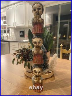 Vintage Wooden Carving 1960s Austin Productions Three Singers 19